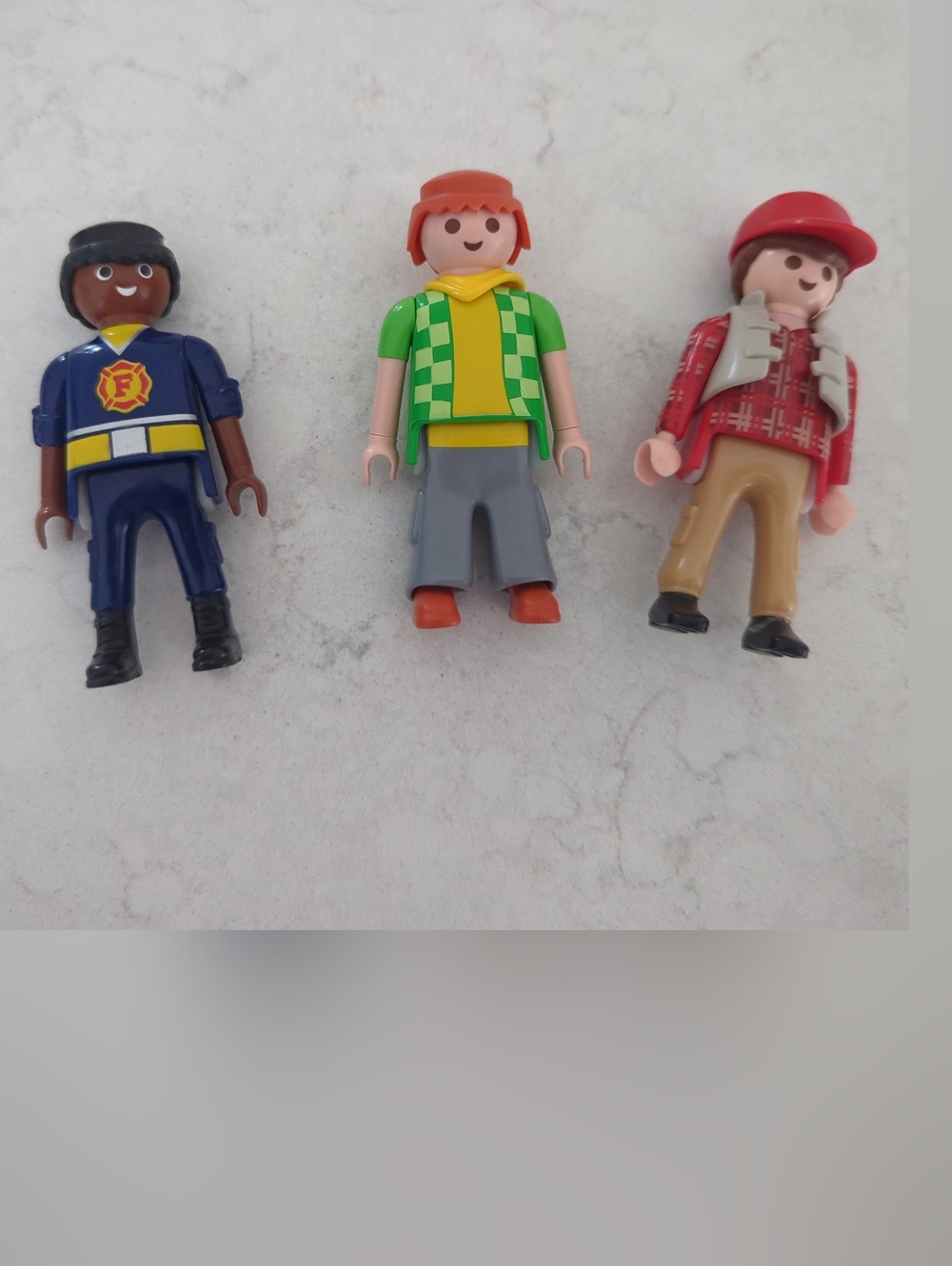 Playmobil Figures Lot of 3 Firefighter + Casual Characters Mixed Set